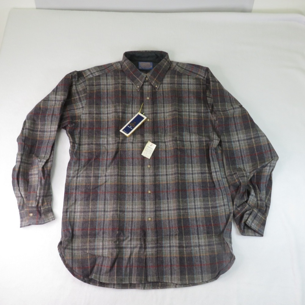 Pendleton 1960s Flannel Plaid Shirt Large A036-373 NWT  - READ DESCRIPTION